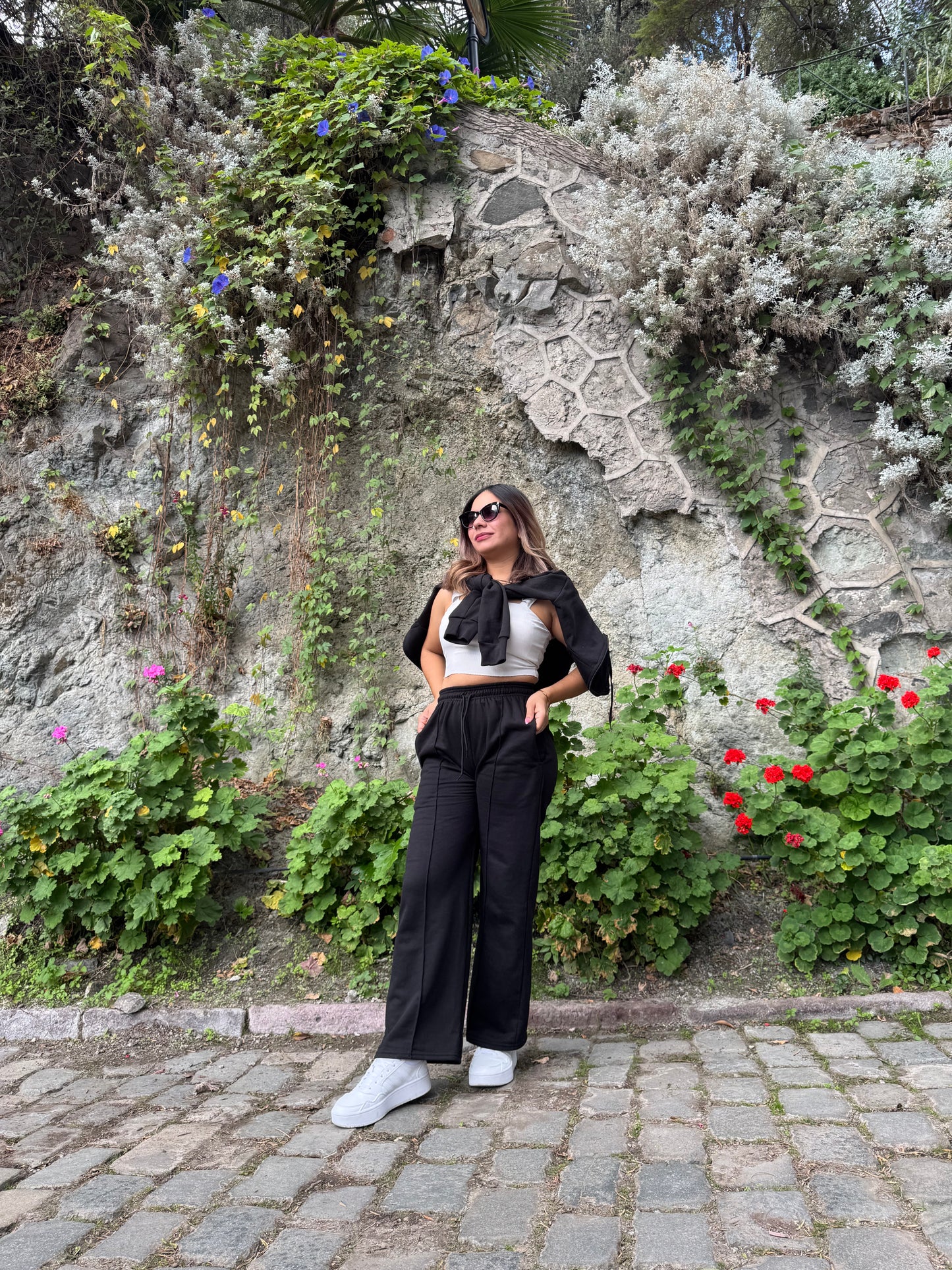 Conjunto Algodón Premium: Polerón con Cierre y Palazzo Negro 🖤